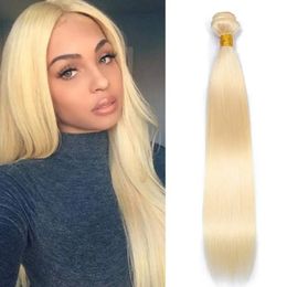 Cheveux humains blonds 1 paquets brésiliens cheveux raides paquet miel blond vierge paquets Extensions de cheveux humains armure 613 couleur