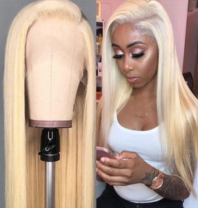 Blonde kanten voorkant menselijk haarpruiken recht gekleurde menselijk haarpruiken voor zwarte vrouwen inch pre -geplukte kant voor pruik vol 5077153