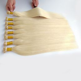 Blonde Pre-bonded Hair Extensions Remy Echt haar Koude Fusion Stick Tip Hair Extensions Natuurlijk Zwart Bruin Gemengde Blonde Kleur 16 18 20 22 24 26 inch 1 g/s