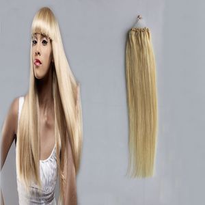 Blonde Maagd Micro Ring Loop Hair Extensions 100G 1G / Stand Micro Loop Hair Extensions Human Micro Link Menselijk Hair Extensions Verwarming