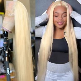 Blond Wig Human Hair Braziliaanse rechte Remy Lace Front 13x1 t deel pruik kort 30 inch 613 frontale pruiken lange HD voor zwarte vrouwen