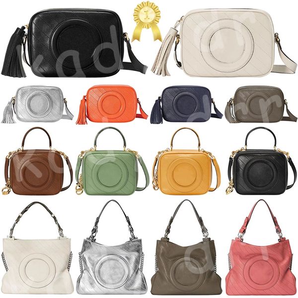 Blondie Top Handle Bag Diseñador Redondo entrelazado G Parche de cuero Tote Mujeres Hombres Cierre de cremallera Bolso Correa de cadena Borla Bolsos de hombro Monedero