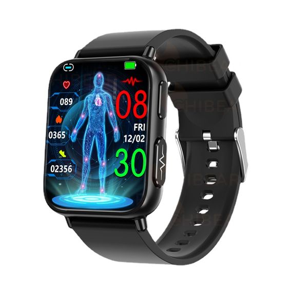 Azúcar en sangre ECG + PPG reloj inteligente hombres salud ritmo cardíaco presión arterial deportes Fitness relojes IP68 impermeable hombre Smartwatch + caja