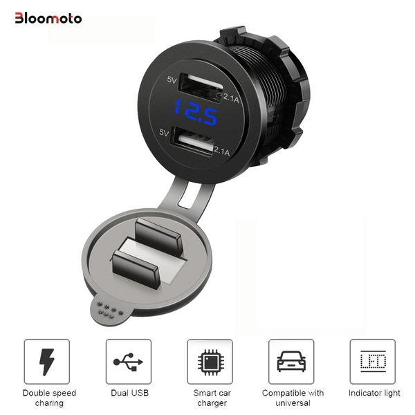 Bloomoto 12V 24V Double chargeur USB Chargeur Fast Charge Pobite légère 4.2a Car Chargeur Fast Charger Jack Jobe de cigare