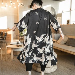 Blouses male hawaiian shirt men Japanese kimono cardigan harajuku Japanese streetwear clothing cool blouse male shirt LJ200925