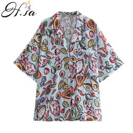 Blouses dames cartoon geprinte korte mouw chique Japanse stijl retro studenten shirts shirts all-match los dunne chiffon dagelijkse ulzzang 210716