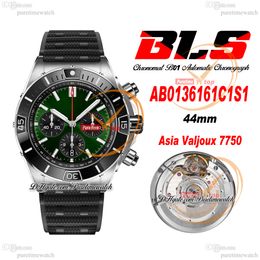 BLS Chronomat B01 Eta Valjoux A7750 Automatische chronograaf Mens Watch 44 Keramische bezel Groen Black Dial Rubber UB0136251L1S1 Super Edition Reloj Hombre Puretime C3