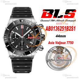 BLS Chronomat B01 ETA Valjoux A7750 automatische chronograaf herenhorloge 44 keramische ring zwarte stick wijzerplaat rubber AB0136251B2S1 Super Edition Reloj Hombre Puretime D4