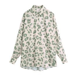 BLSQR, Blusas holgadas con estampado de leopardo asimétrico a la moda para mujer, camisas Vintage abotonadas de manga larga para mujer, Blusas Chic, Tops H1230