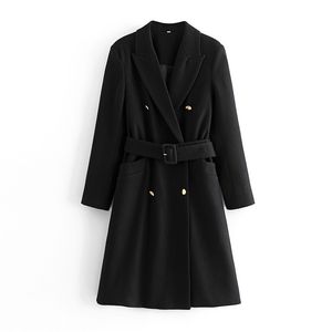 BLSQR Winter Casual Solid Jacket Mode Vrouwen Wol Trench Coat Office Draag Dames Causale Lange Overjas Bovenkleding Tops 210430