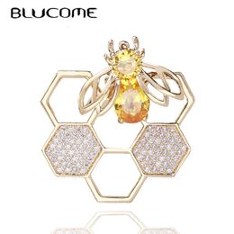 Blucome cuivre mode abeille ruche broche fille anti-éclairage boucle broche vêtements à la mode accessoires 240106