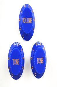 Blauw 1 volume 2 tonelot elektrische gitaarregelknoppen voor Fender Strat Style Electric Guitar Wholes2856253