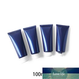 Blauw 100g lege plastic squeeze fles 100ml cosmetische container gezicht lotion vrouwen crème reizen verpakking zachte buis gratis