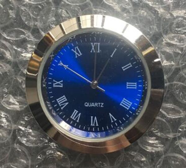 Bleu 37mm insérer horloge le plus populaire utilisé standand bleu romain mini 37mm argent métal insérer horloge cadran romain adapter horloge