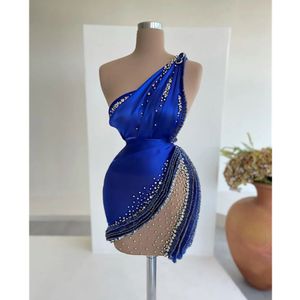 Applications florales bleues 3D Vestidos de One Gala Gala amovible Pouffle Robe de bal courte pour la fête d'anniversaire Homecoming YD