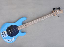 Guitare basse électrique 4 cordes bleue avec pickguard noir