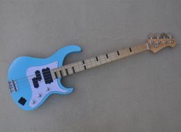 Guitare basse électrique bleue 4 cordes avec manche en érable 21 frettes