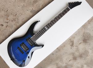 Blue 6 Strings Electric Guitar met humbuckers Rosewood Fletboard -snaren door het lichaam kunnen worden aangepast