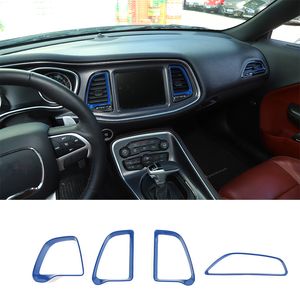 Blauwe ABS Center Console Airconditioning Vent Ring voor Dodge Challenger 15+ Factory Outlet Auto Interieur Accessoires