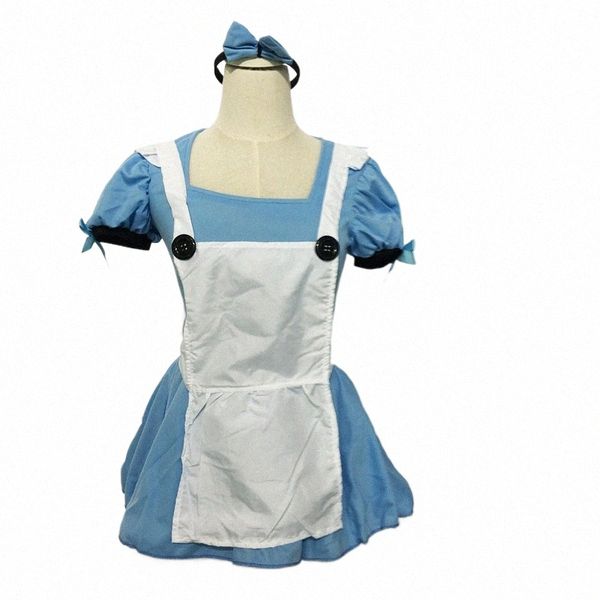 Bleu Alice Maid Cosplay Princ Magique Fantaisie Dr Costume Y1c8 #