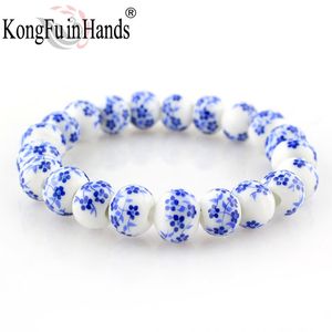 Bleu et Blanc Porcelaine Perles Strand Bracelet OL Style Classique Céramique Accessoires Fabriqués En Chine Cadeaux Créatifs Prix Usine