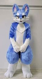 Blue Animal Cat Dog Fursuit Mascot Mascot Costume Fancy Dress Birthday Party