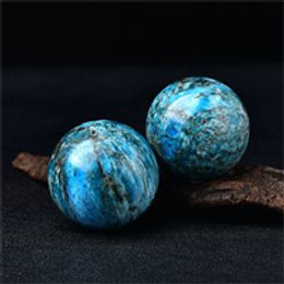 Esfera de apatita azul Crytsal Sephere Reiki curación meditación Chakra decoración de la habitación hecha a mano colección de decoración del hogar regalo coleccionar