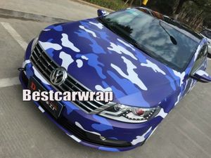 Blue Arctic Camo VINYL Full Car Wrapping Camouflage Foil Stickers avec Camo truck couvrant feuille avec air free size 1.52 x 30m / Roll