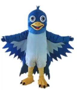 traje de mascota de pájaro de boca grande azul EVA felpa tamaño adulto ropa de dibujos animados La leyenda de Condor Hero animal birdCarnival Fancy Dress para que adulto usecarnival fancy