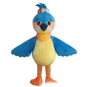 Costume de mascotte d'oiseau bleu, taille adulte, personnage de dessin animé, personnage de carnaval, robe unisexe de noël, robe de soirée de spectacle fantaisie