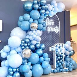 Blauwe verjaardag ballon garland baby shower globos party decor voor kinderen folie ballonnen Balon 1e 1e jaar 220329