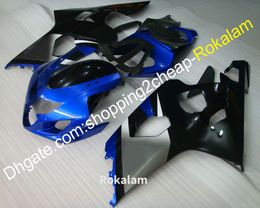 Carenados azules y negros para Suzuki 2004 2005 GSXR 600 750 K4 GSXR600 GSXR750 04 05 GSX R600 R750 Kit de cuerpo de carenado (moldeo por inyección)