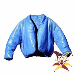 Azul Negro Ye Kanye West Fi Chaqueta Hombres Mujeres 1: 1 Mejor calidad Down Bomber Mujeres Abrigos Parche Zip PUFFER Ropa G3s6 #