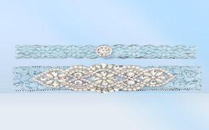 Jarretières de mariée bleues cristaux perles pour mariée dentelle jarretières de mariage taille de ceinture de 15 à 23 pouces jarretières de jambe de mariage réel Pi3417737