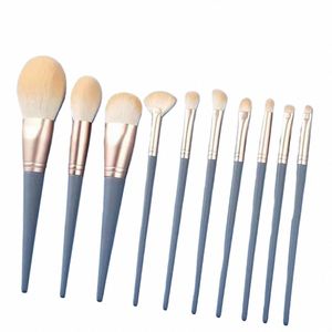 Blue Bridge Make-Up Borstel 10 Sets Van Borstel Maïs Zijde Vezels Haar Poeder Borstel Gezicht Oogmake-up Set U07Q #