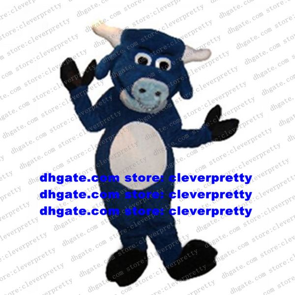 Bleu Buffalo Bison Ox Bull mascotte Costume vache bétail veau adulte personnage de dessin animé commémorer Souvenir Circularize Flyer zx1595