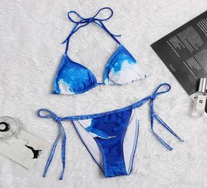 Blauwe Camouflage Bikini's Designer Push Up Gewatteerde Women039s Badpakken Outdoor Bandage Strand Badmode Indoor Badkleding 8875563