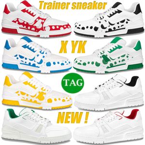 Nieuwe blauwe casual schoenen X YK Luxurys Mens Trainer Sneaker Yellow Red Black Green Men Designer Sneakers Fashion Classic Top Trainers EUR 40-45