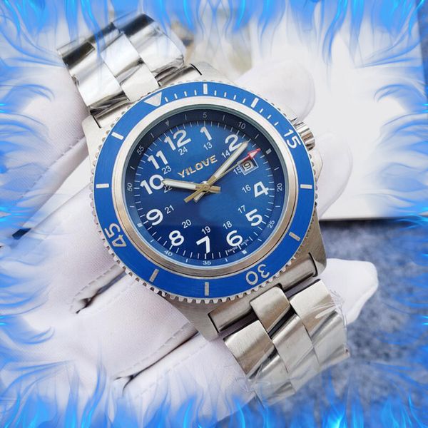 Blue Ceramic Bisel Men's Watch Calendar Multifuncional Sapphire Reloj digital Negocio luminoso de acero inoxidable de acero inoxidable