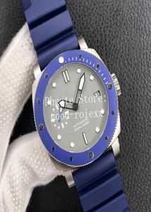 Reloj de bisel de cerámica azul de cerámica Men relojes Automáticos 9010 Diver 300m Piel de piel gris sumergible 959 Sport Vs Firenze 42 mm Rub5430545