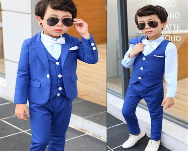 Costume de vêtements bleu pour bébés enfants, ensembles de gilet Blazer, nouveaux vêtements de mariage pour enfants 27013062079