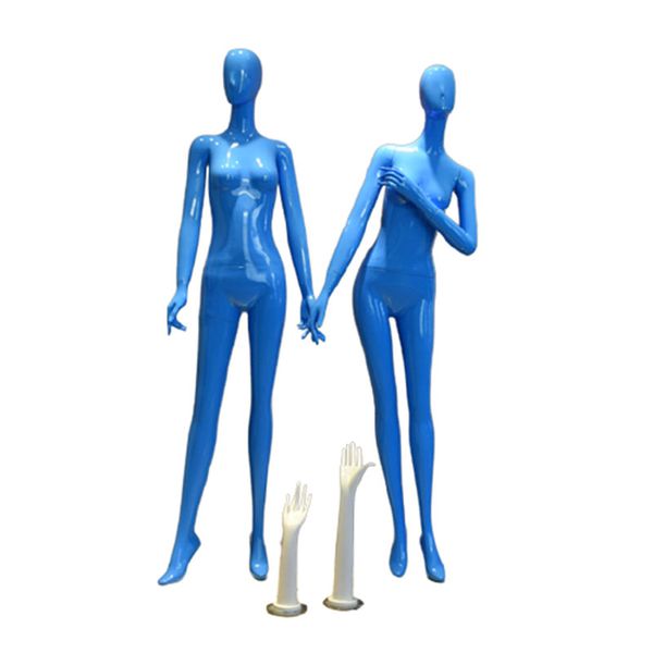 Mannequin femme de couleur bleue modèle complet du corps des femmes à la mode