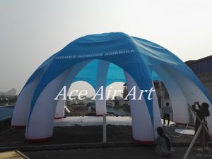 La tente gonflable d'araignée de taille faite sur commande de tissu de couverture bleu et blanc pour la publicité avec le logo peut être adaptée aux besoins du client