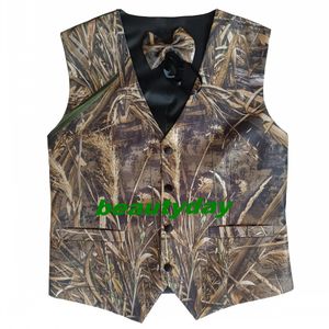 Casual Camo Gilets Pour Hommes Tuxedos Groom Costumes De Mariage Tenue Country Style Party Prom Hunter Custom Made Plus Size