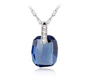 Blauw kristal van Rovski dames ketting hangers mode sieradenelementen hoogwaardige feest bruiloft accessoires beste kerstcadeau1443064