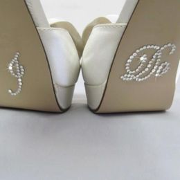 Autocollants de chaussures de mariage en cristal bleu, autocollants de bas de sandale de mariée, accessoires de mariée, je fais et moi aussi, autocollants de chaussures clairs Rhines278c