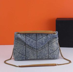 Blauwe Spijkertas Retro Vintage Flap Chain Crossbody Schoudertassen Portemonnee Ontwerper Gewatteerde Draad Luxe Grote Capaciteit Strand Aarde Geel Frosted2023