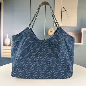 Sac en denim bleu femmes grandes sacs fourre-tout tissage sac à chaîne sous les bras d'épaule des armoires