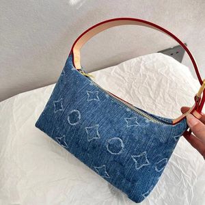 Blue Denim Flowers Designer Handsbags Possiers de grande capacité sac à provisions portefeuille sac à épaule Luxury LCPJU