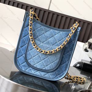 Bolso de hombro de mezclilla azul Bolso de cadena de hambre diseñador de mano de lujo clásico de lujo bolsos para mujer bolsas playa bolsas de cuero bolsos cruzados de cuero